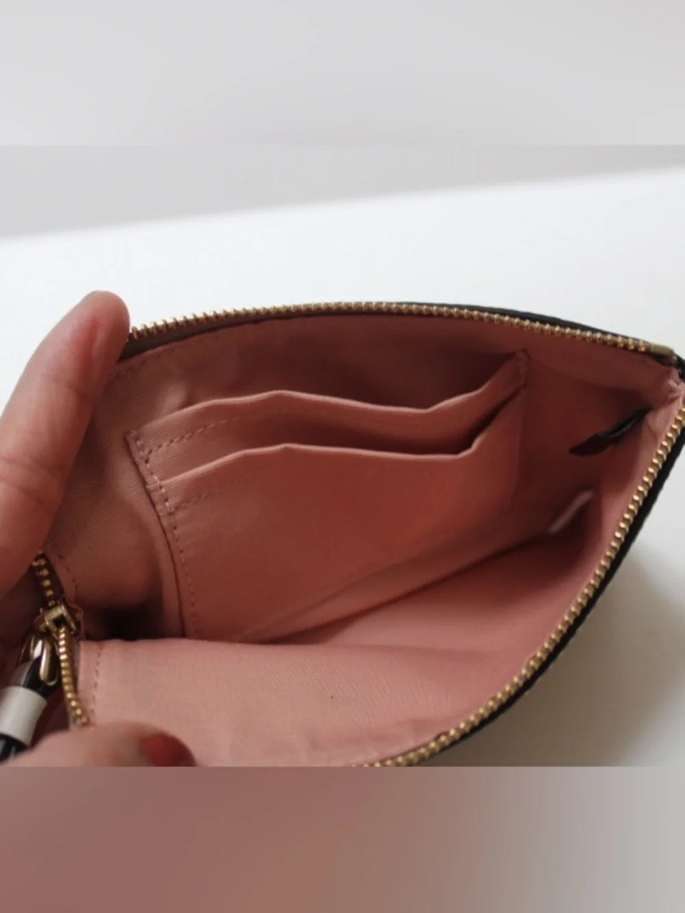Coach signature logo corner Zip wristlet